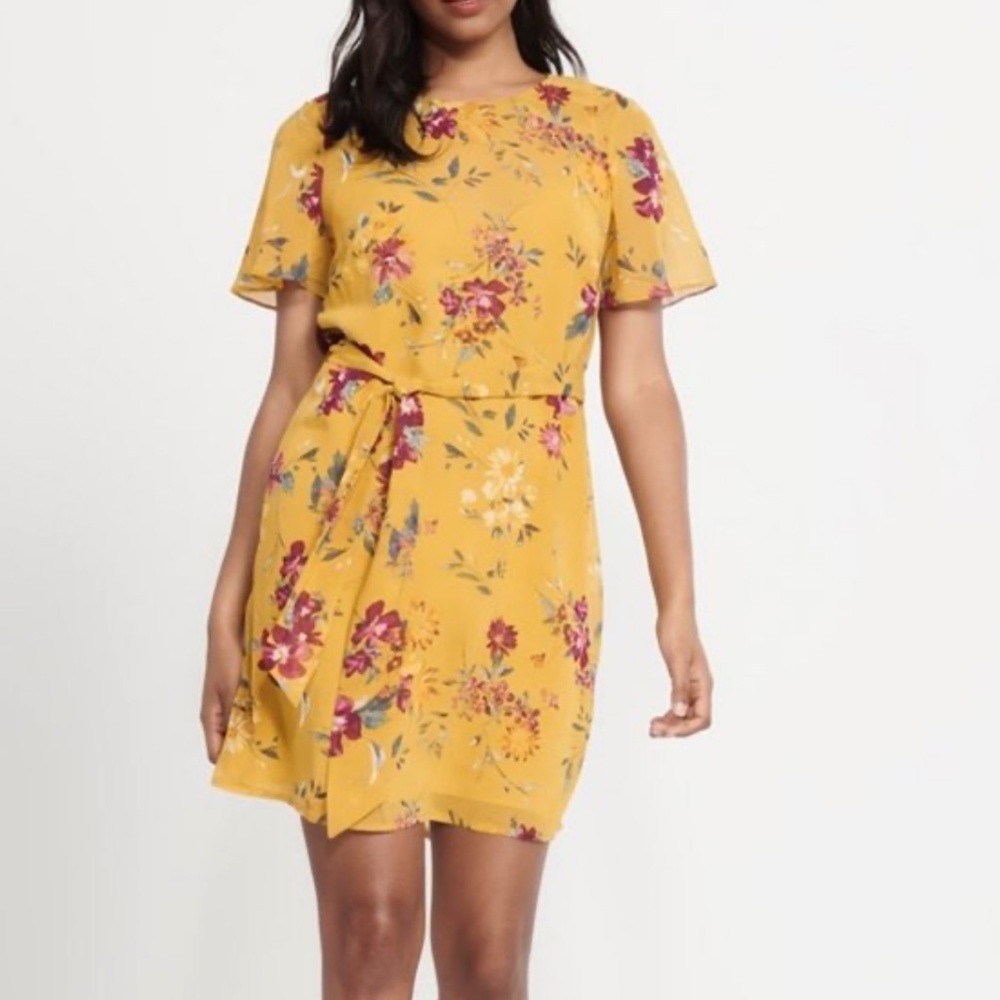 Dynamite Yellow Floral Dress